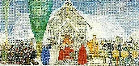 Carl Larsson upsala tempel-midvintersblot china oil painting image